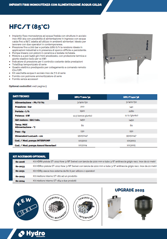 Scheda tecnica HFC/T (85° C)